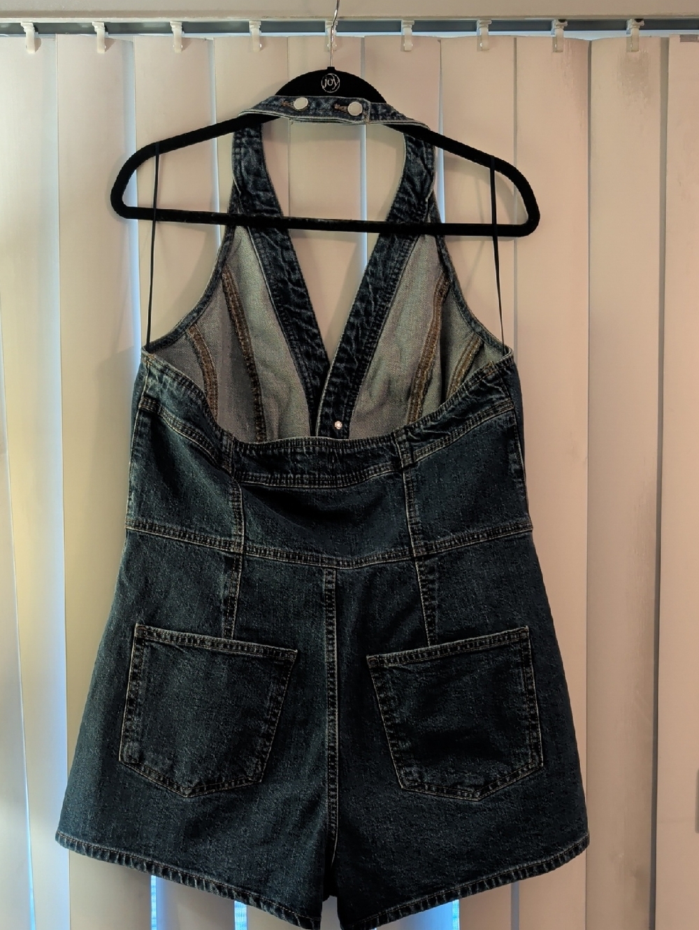 Universal Thread Dark Indigo Denim Romper - Picture 2 of 3